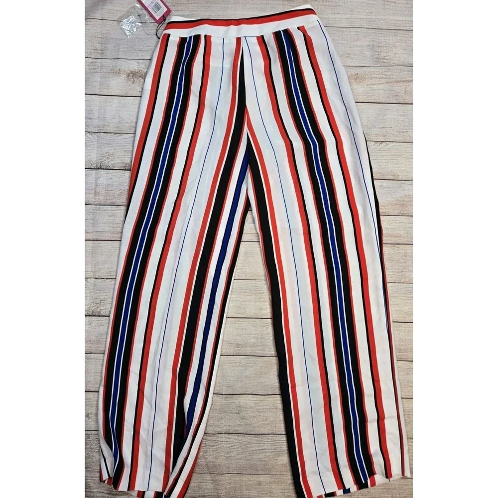 Vince Camuto Women's Wide-Leg Striped Lightweight Dress Pants Black Size 6 NWT‎